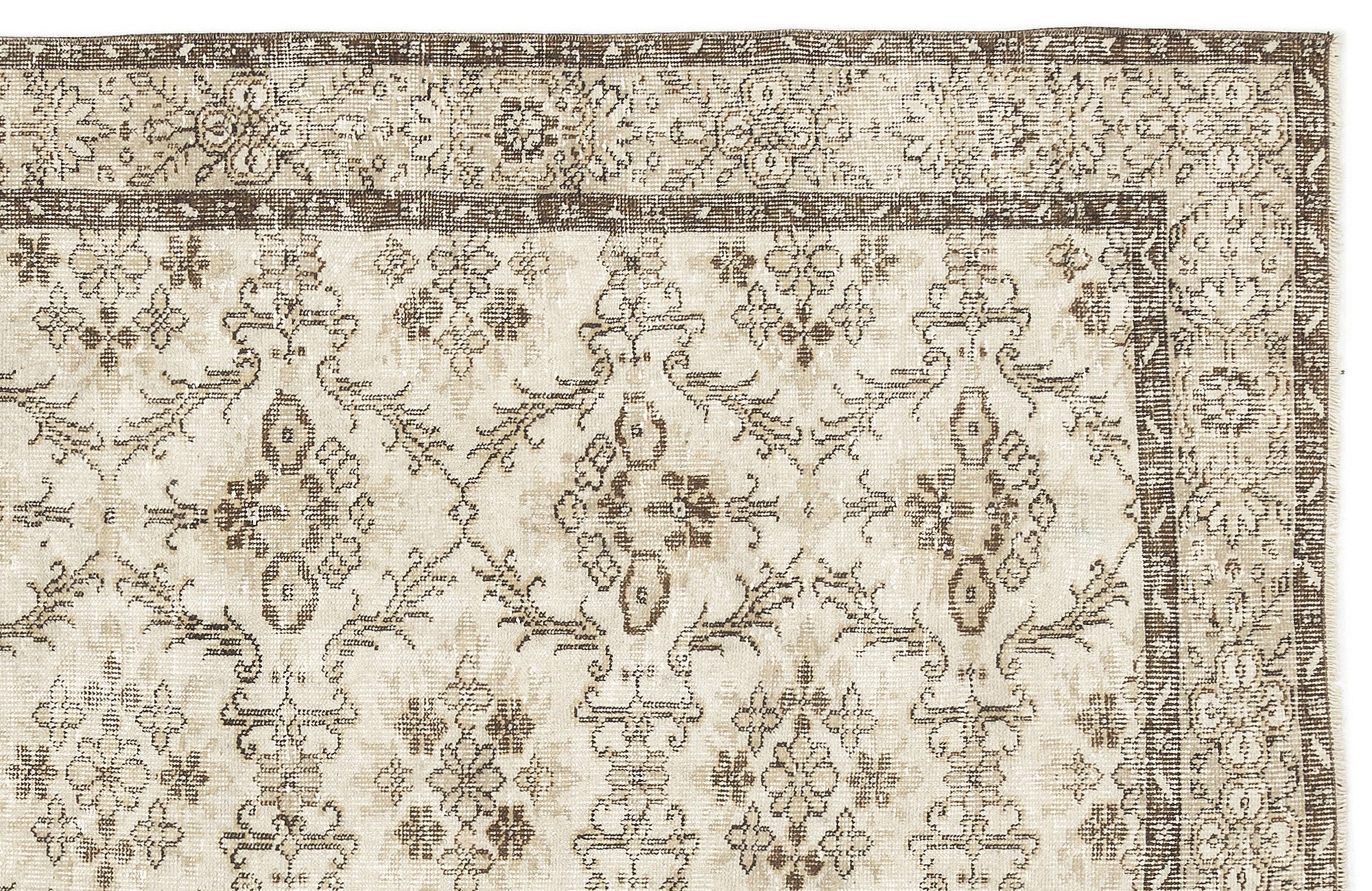 Beige Over Dyed Vintage Rug 5'5'' x 8'9'' ft 164 x 266 cm