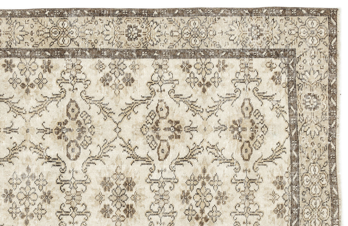 Beige Over Dyed Vintage Rug 5&#39;5&#39;&#39; x 8&#39;9&#39;&#39; ft 164 x 266 cm