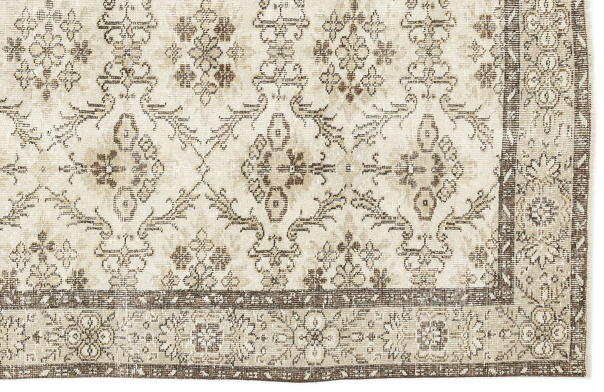 Beige Over Dyed Vintage Rug 5&#39;5&#39;&#39; x 8&#39;9&#39;&#39; ft 164 x 266 cm
