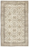 Beige Over Dyed Vintage Rug 5'5'' x 8'9'' ft 164 x 266 cm