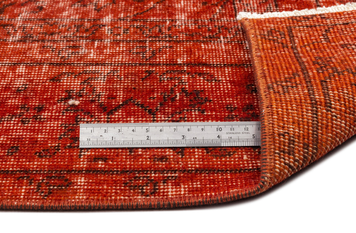 Orange Over Dyed Vintage Rug 6&#39;6&#39;&#39; x 9&#39;4&#39;&#39; ft 197 x 285 cm