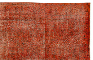 Orange Over Dyed Vintage Rug 6'6'' x 9'4'' ft 197 x 285 cm