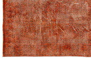 Orange Over Dyed Vintage Rug 6'6'' x 9'4'' ft 197 x 285 cm