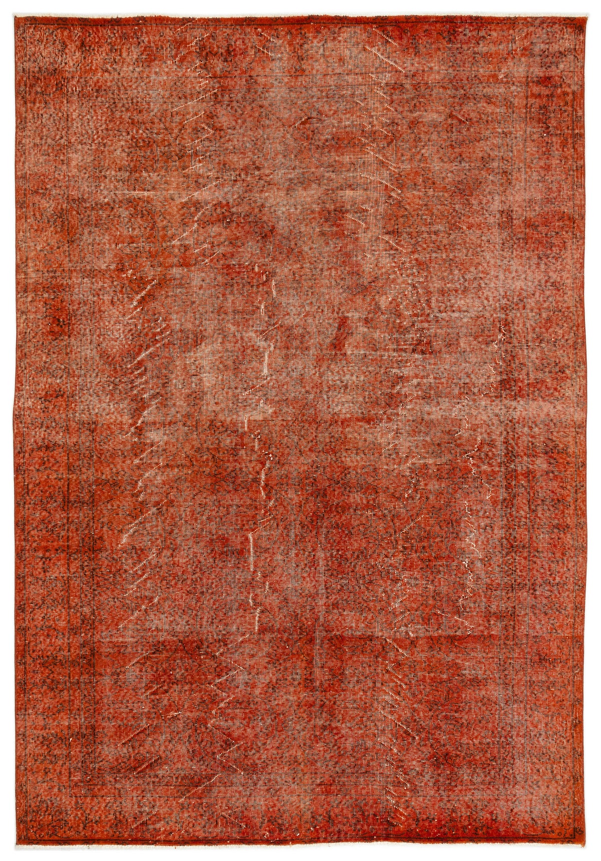 Orange Over Dyed Vintage Rug 6&#39;6&#39;&#39; x 9&#39;4&#39;&#39; ft 197 x 285 cm
