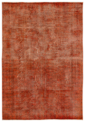 Orange Over Dyed Vintage Rug 6'6'' x 9'4'' ft 197 x 285 cm