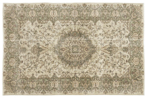 Beige Over Dyed Vintage Rug 5'9'' x 8'9'' ft 175 x 266 cm