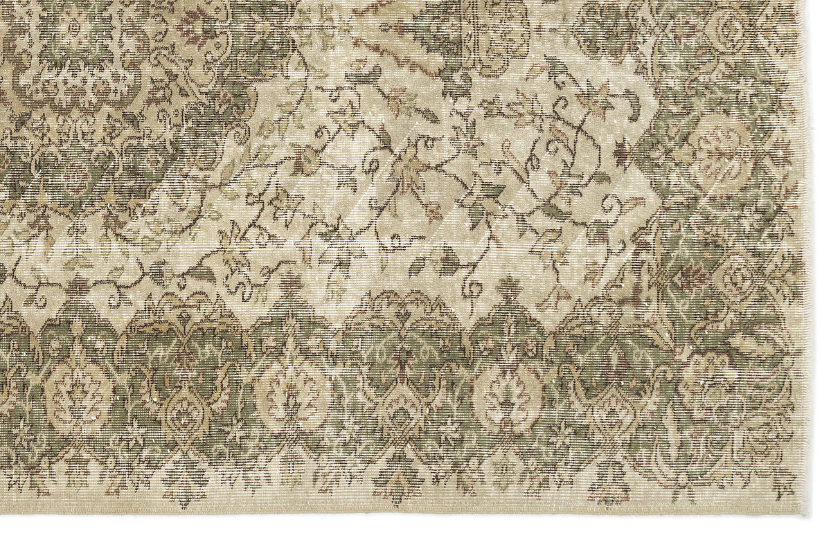 Beige Over Dyed Vintage Rug 5&#39;9&#39;&#39; x 8&#39;9&#39;&#39; ft 175 x 266 cm
