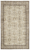 Beige Over Dyed Vintage Rug 5'8'' x 9'7'' ft 172 x 292 cm