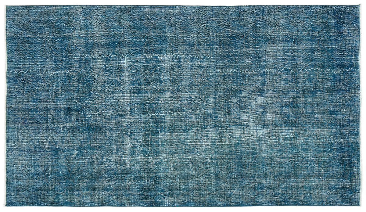 Turquoise  Over Dyed Vintage Rug 4&#39;10&#39;&#39; x 8&#39;8&#39;&#39; ft 148 x 264 cm