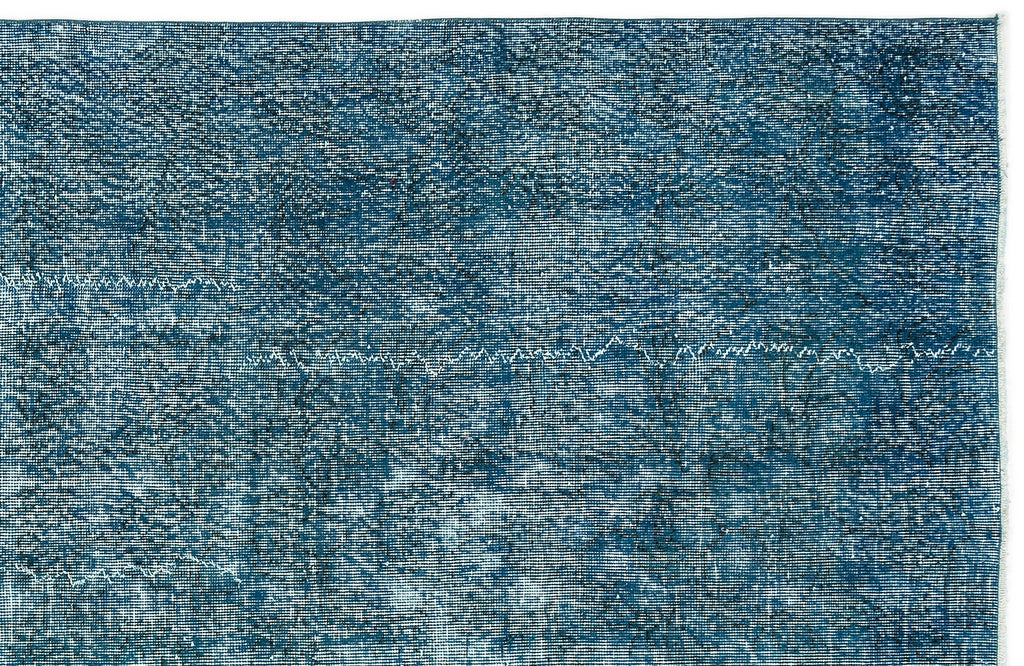 Turquoise  Over Dyed Vintage Rug 4'10'' x 8'8'' ft 148 x 264 cm