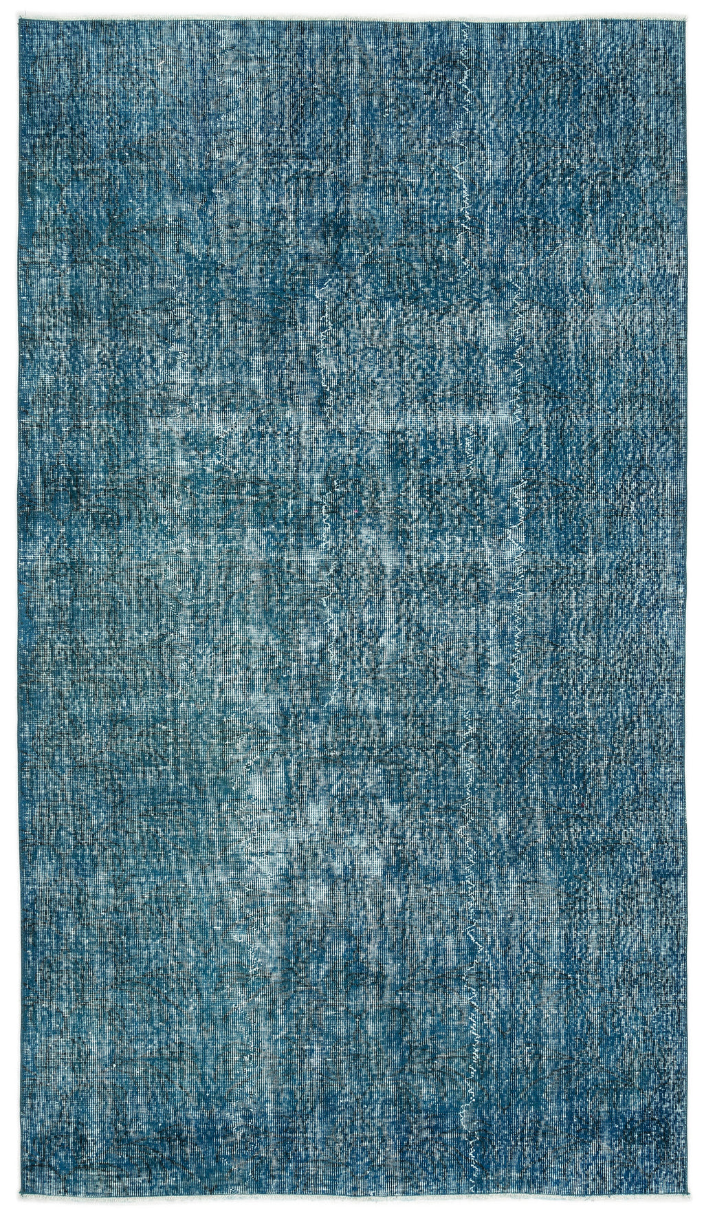 Turquoise  Over Dyed Vintage Rug 4'10'' x 8'8'' ft 148 x 264 cm