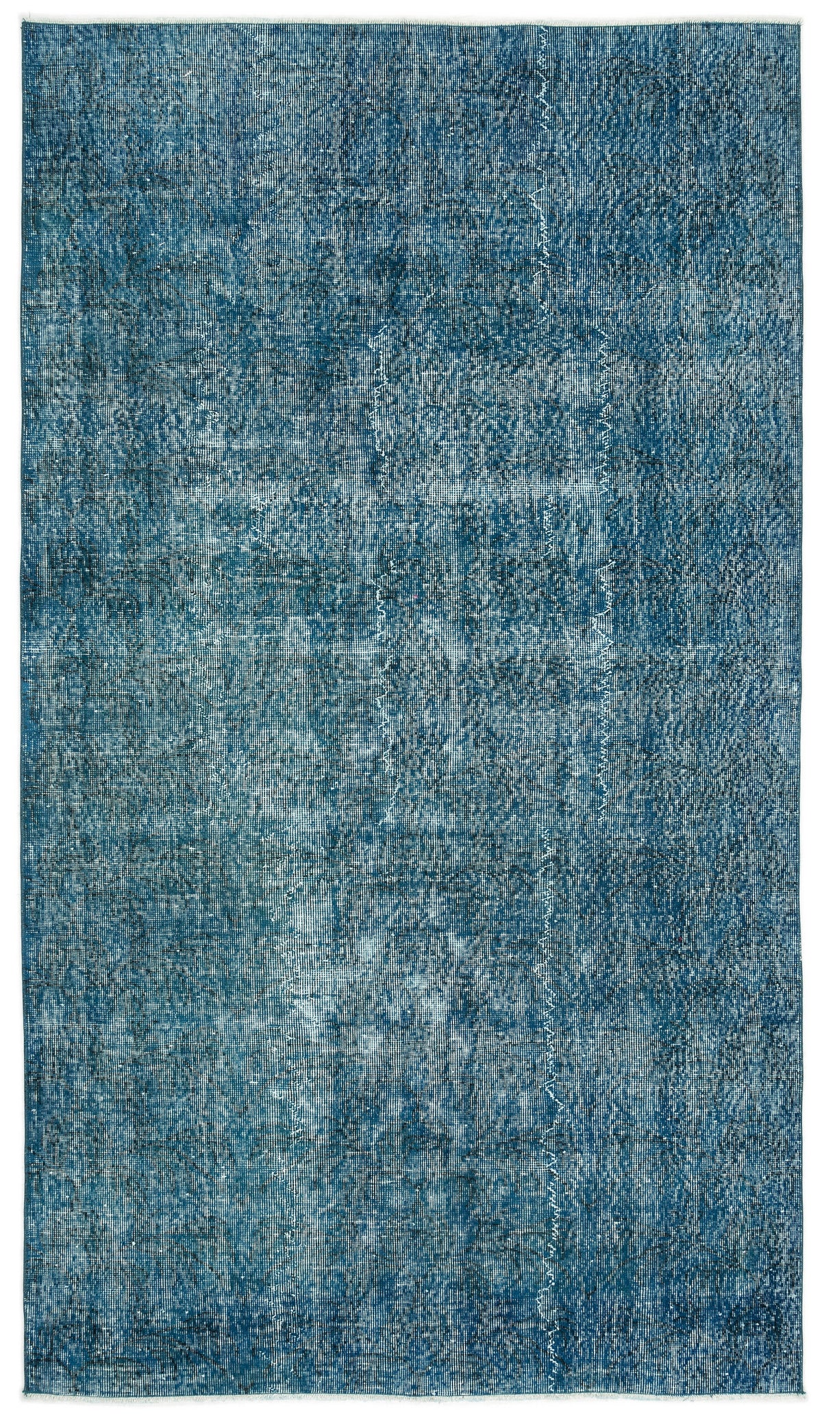 Turquoise  Over Dyed Vintage Rug 4&#39;10&#39;&#39; x 8&#39;8&#39;&#39; ft 148 x 264 cm