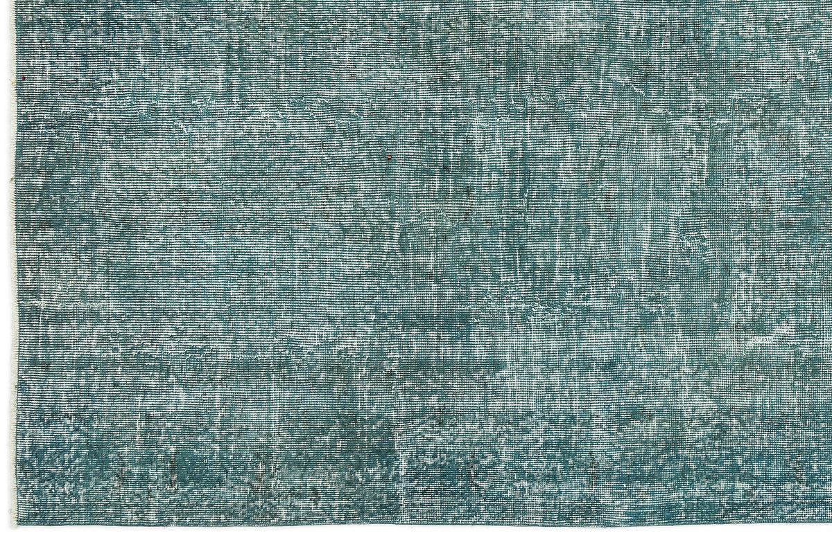 Turquoise  Over Dyed Vintage Rug 3&#39;10&#39;&#39; x 7&#39;1&#39;&#39; ft 116 x 216 cm