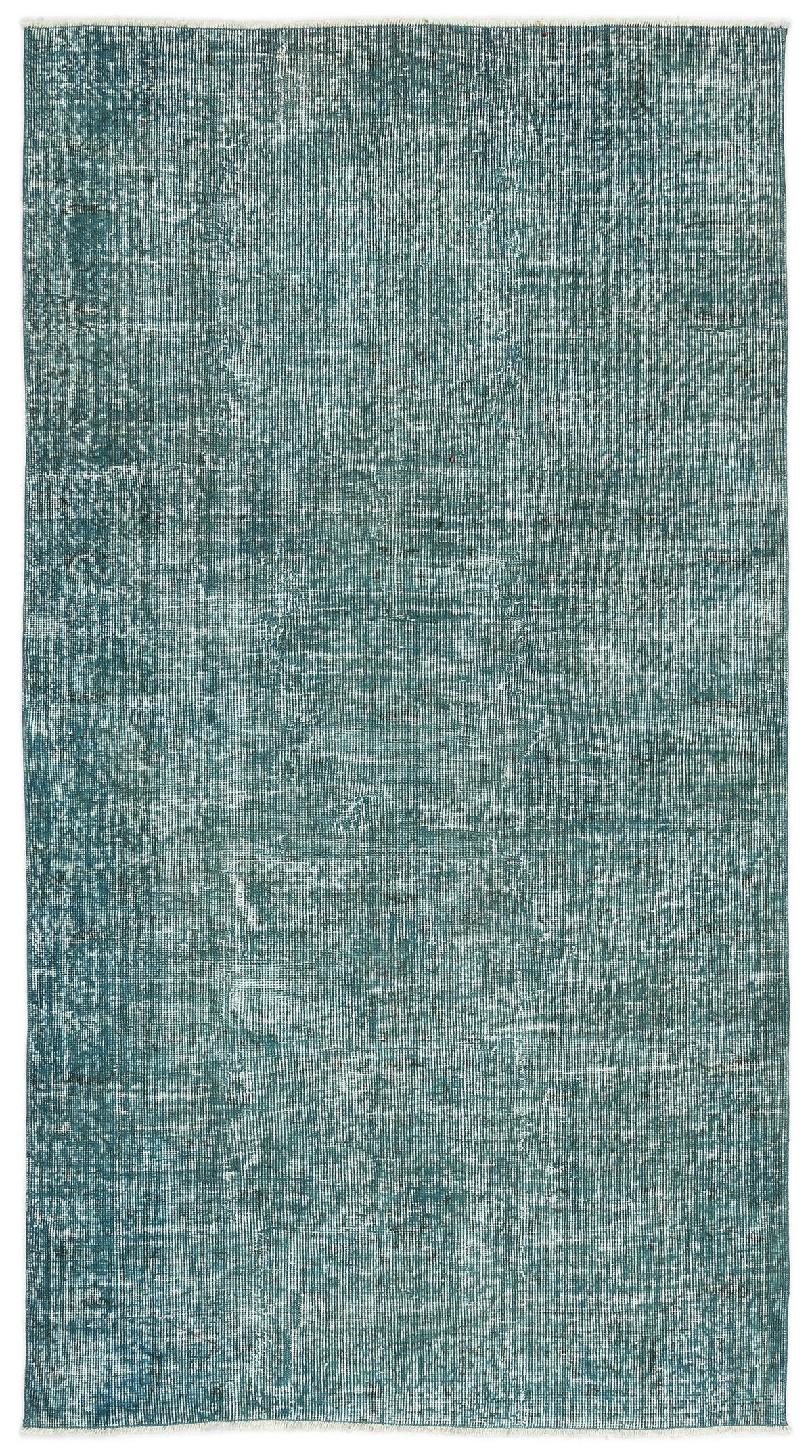 Turquoise  Over Dyed Vintage Rug 3&#39;10&#39;&#39; x 7&#39;1&#39;&#39; ft 116 x 216 cm