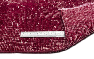 Red Over Dyed Vintage Rug 4'6'' x 7'7'' ft 138 x 232 cm