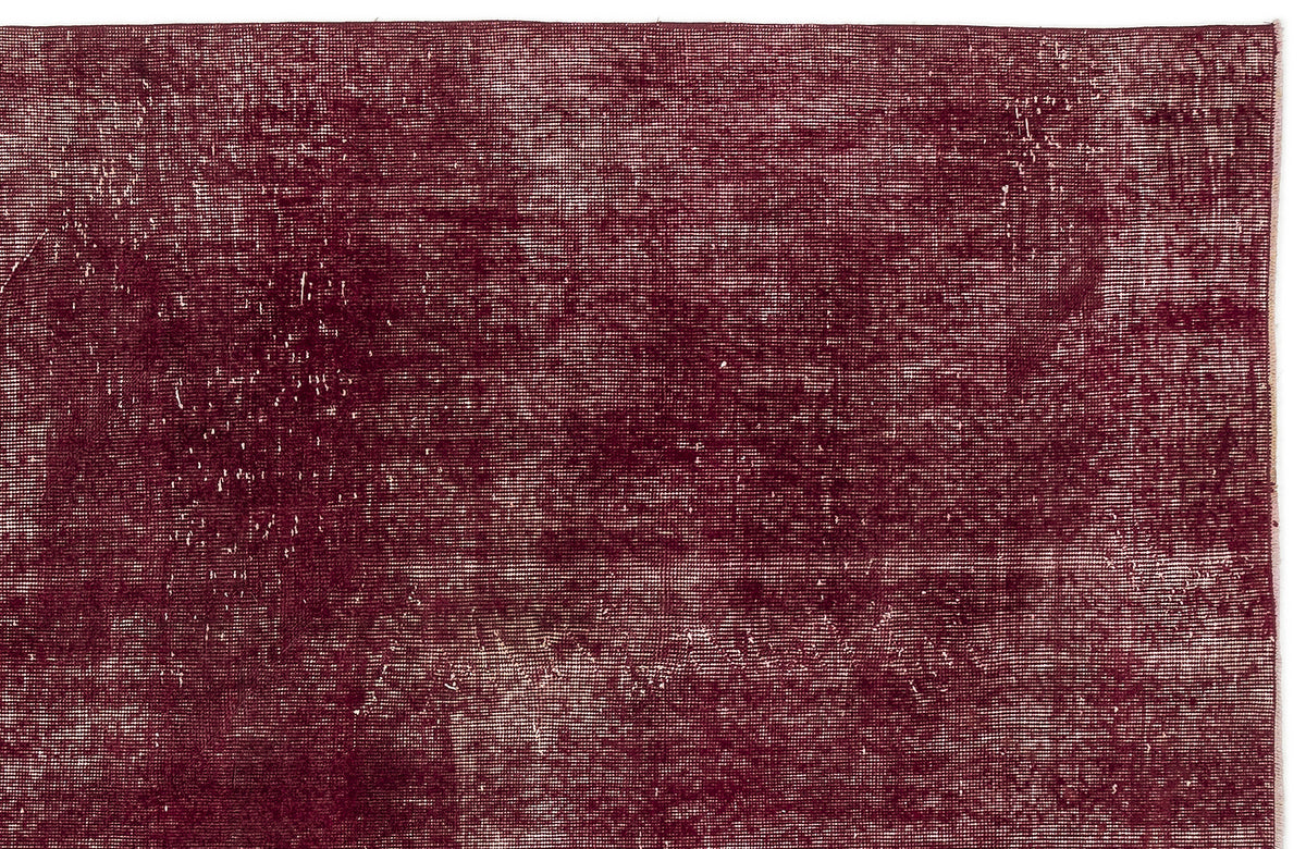 Red Over Dyed Vintage Rug 4&#39;6&#39;&#39; x 7&#39;7&#39;&#39; ft 138 x 232 cm