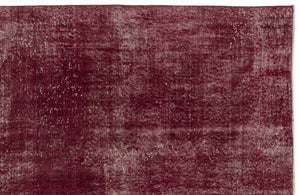 Red Over Dyed Vintage Rug 4'6'' x 7'7'' ft 138 x 232 cm