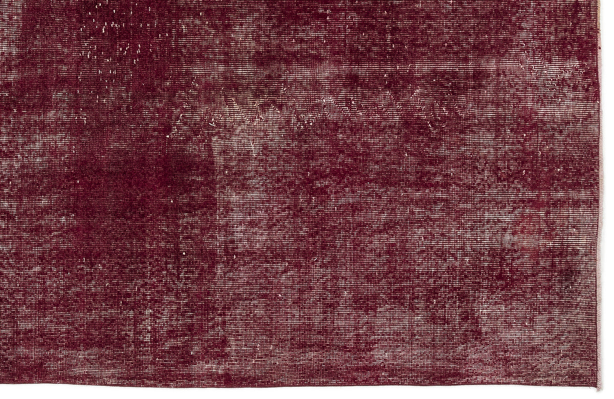 Red Over Dyed Vintage Rug 4&#39;6&#39;&#39; x 7&#39;7&#39;&#39; ft 138 x 232 cm