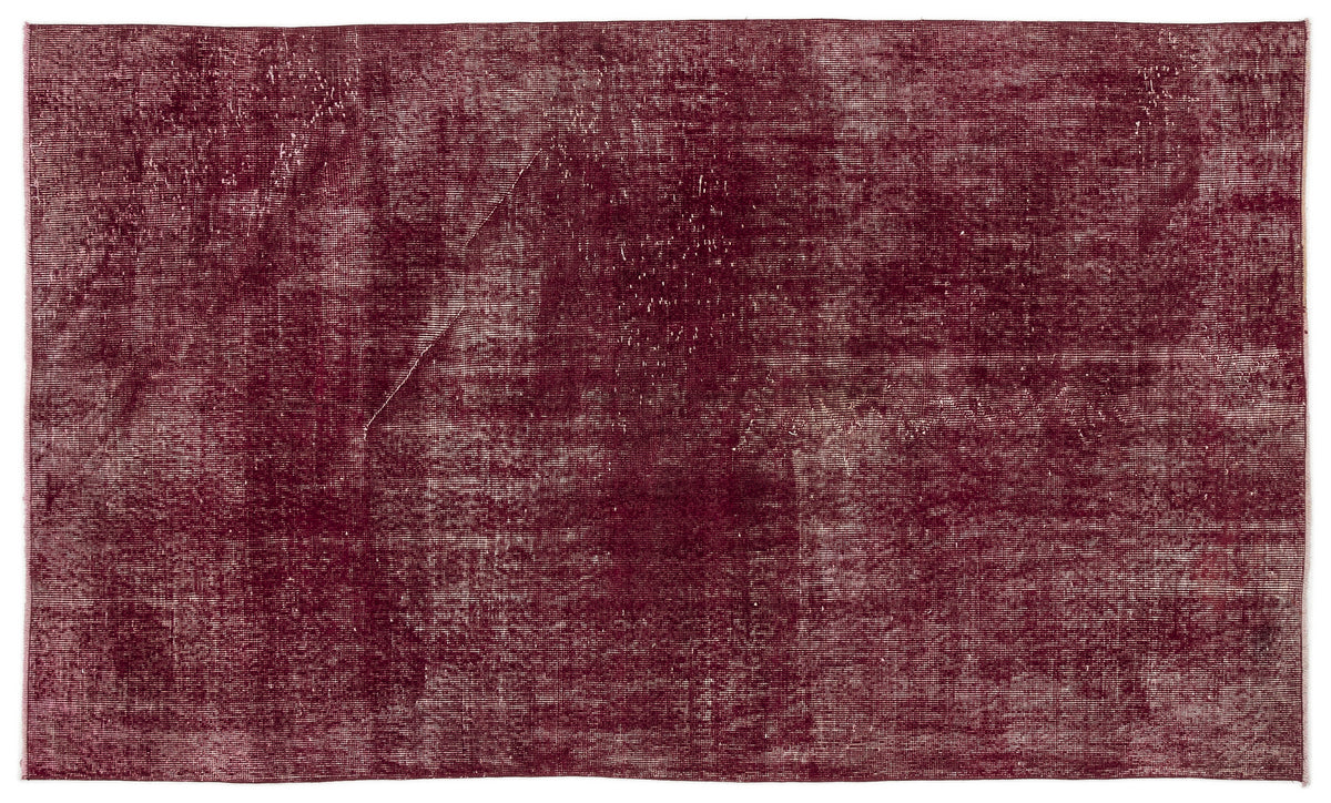 Red Over Dyed Vintage Rug 4&#39;6&#39;&#39; x 7&#39;7&#39;&#39; ft 138 x 232 cm