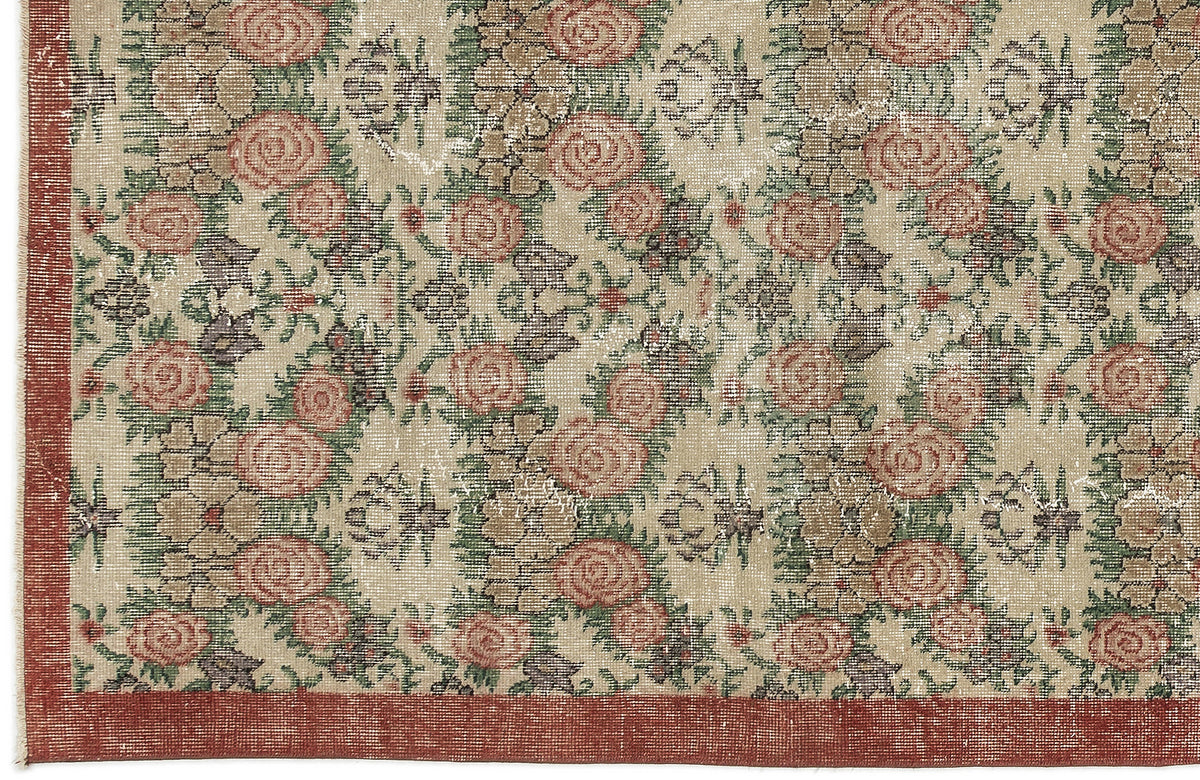 Naturel Over Dyed Vintage Rug 3&#39;9&#39;&#39; x 6&#39;7&#39;&#39; ft 114 x 201 cm