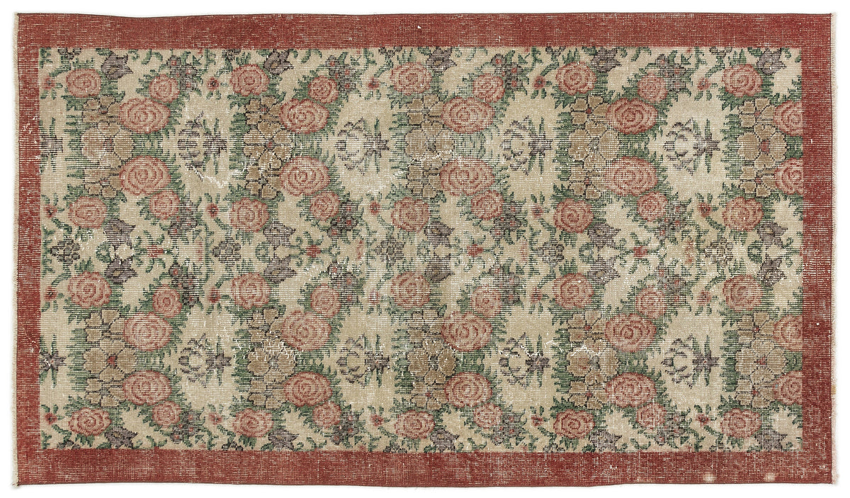 Naturel Over Dyed Vintage Rug 3&#39;9&#39;&#39; x 6&#39;7&#39;&#39; ft 114 x 201 cm