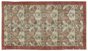 Naturel Over Dyed Vintage Rug 3'9'' x 6'7'' ft 114 x 201 cm