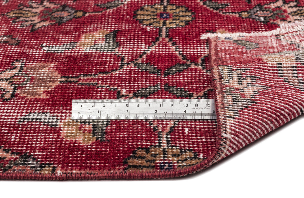 Red Over Dyed Vintage Rug 3&#39;1&#39;&#39; x 6&#39;6&#39;&#39; ft 94 x 197 cm