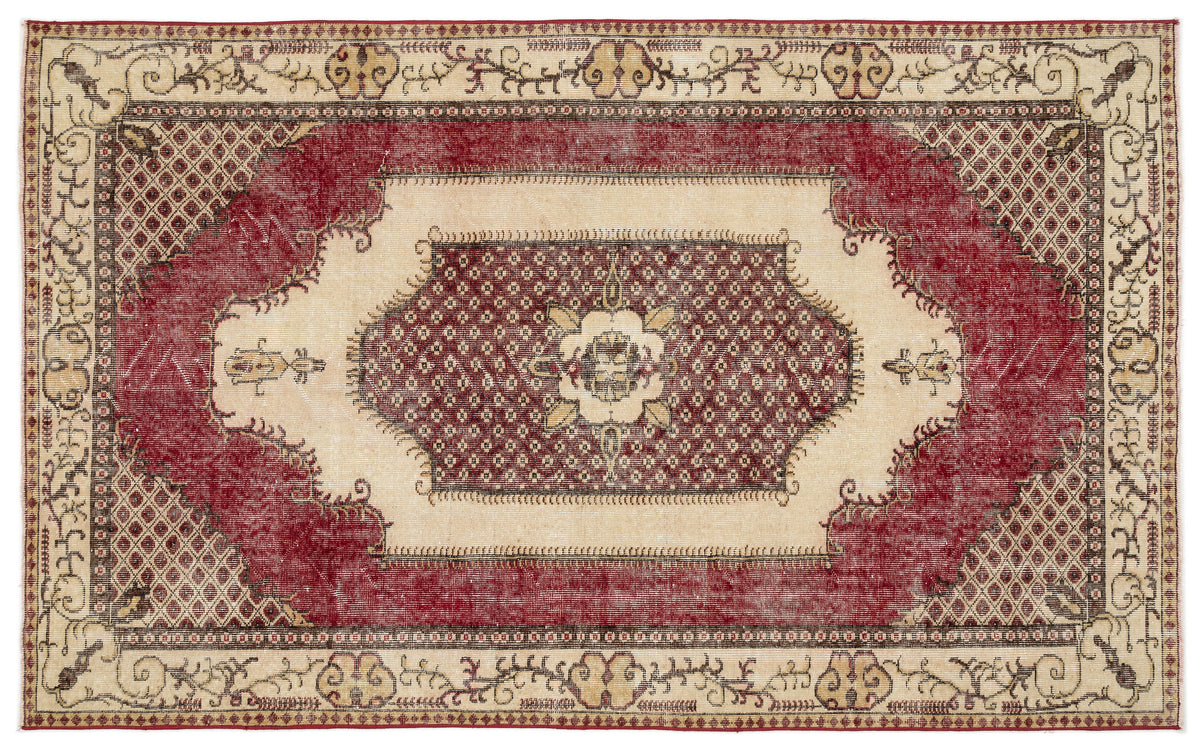 Naturel Over Dyed Vintage Rug 5&#39;8&#39;&#39; x 9&#39;4&#39;&#39; ft 173 x 284 cm