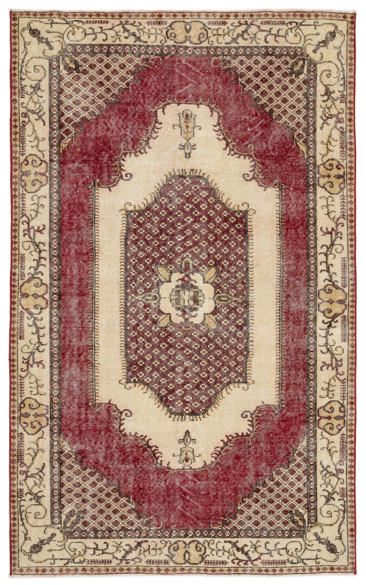 Naturel Over Dyed Vintage Rug 5&#39;8&#39;&#39; x 9&#39;4&#39;&#39; ft 173 x 284 cm