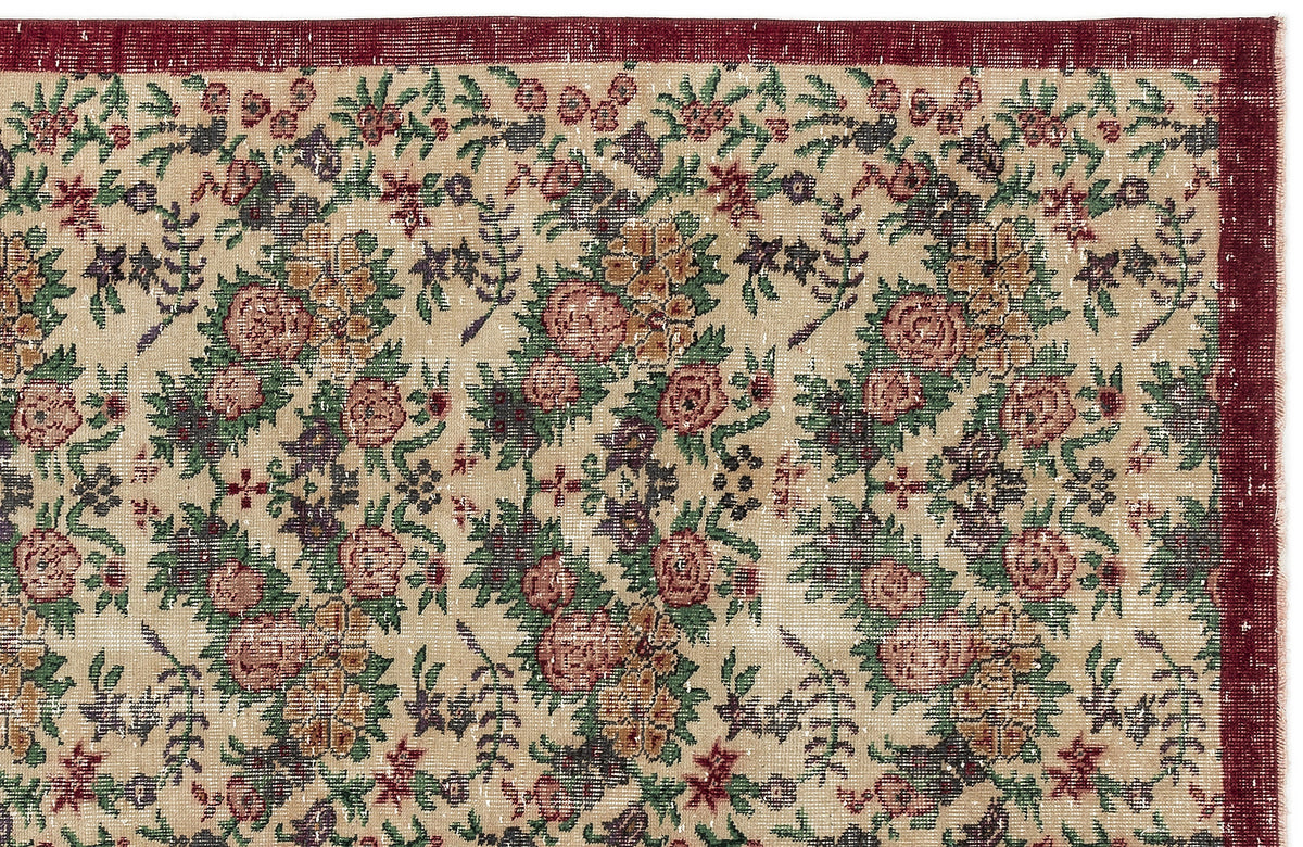 Naturel Over Dyed Vintage Rug 3&#39;6&#39;&#39; x 7&#39;2&#39;&#39; ft 107 x 219 cm