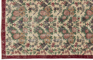 Naturel Over Dyed Vintage Rug 3'6'' x 7'2'' ft 107 x 219 cm