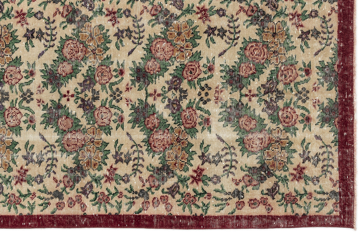 Naturel Over Dyed Vintage Rug 3&#39;6&#39;&#39; x 7&#39;2&#39;&#39; ft 107 x 219 cm