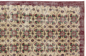 Naturel Over Dyed Vintage Rug 3'6'' x 6'7'' ft 107 x 200 cm