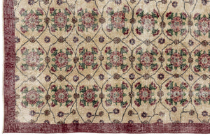 Naturel Over Dyed Vintage Rug 3'6'' x 6'7'' ft 107 x 200 cm