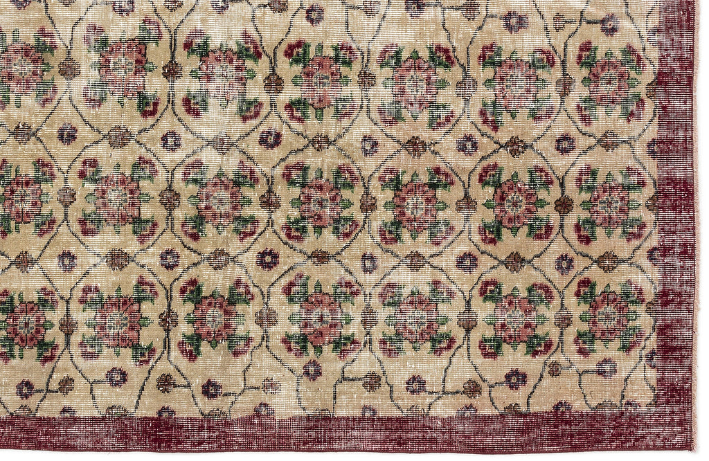 Naturel Over Dyed Vintage Rug 3'6'' x 6'7'' ft 107 x 200 cm
