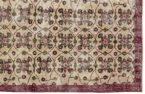 Naturel Over Dyed Vintage Rug 3'6'' x 6'7'' ft 107 x 200 cm