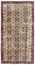 Naturel Over Dyed Vintage Rug 3'6'' x 6'7'' ft 107 x 200 cm