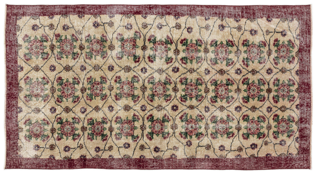 Naturel Over Dyed Vintage Rug 3'6'' x 6'7'' ft 107 x 200 cm