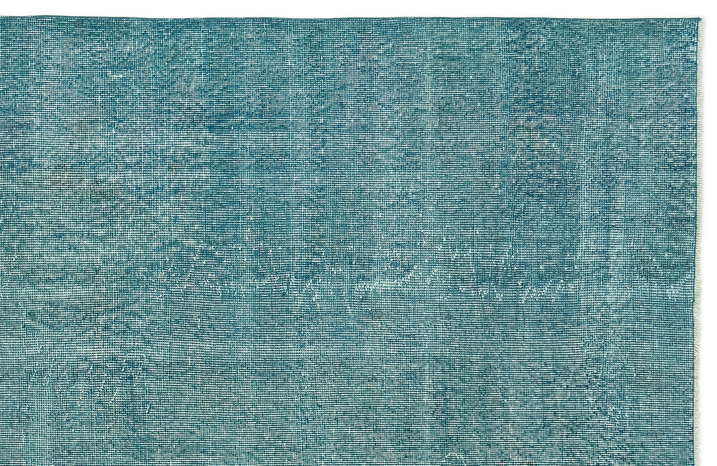 Turquoise  Over Dyed Vintage Rug 4'11'' x 8'8'' ft 149 x 265 cm