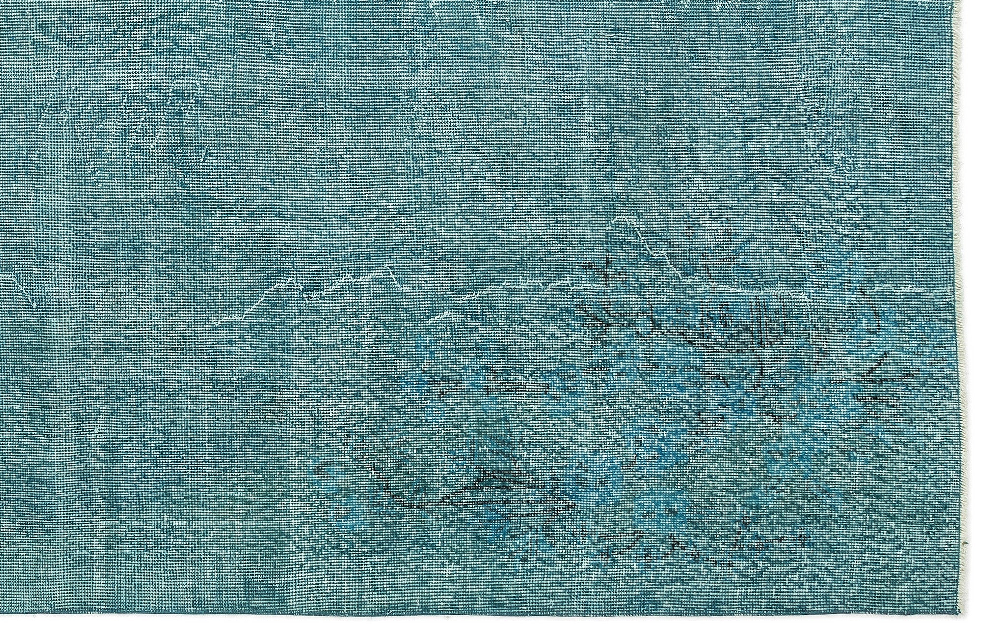 Turquoise  Over Dyed Vintage Rug 4'11'' x 8'8'' ft 149 x 265 cm
