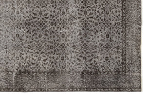 Gray Over Dyed Vintage Rug 6'1'' x 9'10'' ft 185 x 300 cm