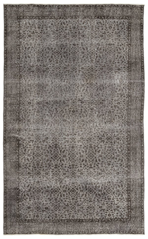 Gray Over Dyed Vintage Rug 6'1'' x 9'10'' ft 185 x 300 cm