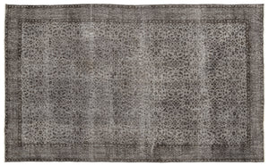 Gray Over Dyed Vintage Rug 6'1'' x 9'10'' ft 185 x 300 cm