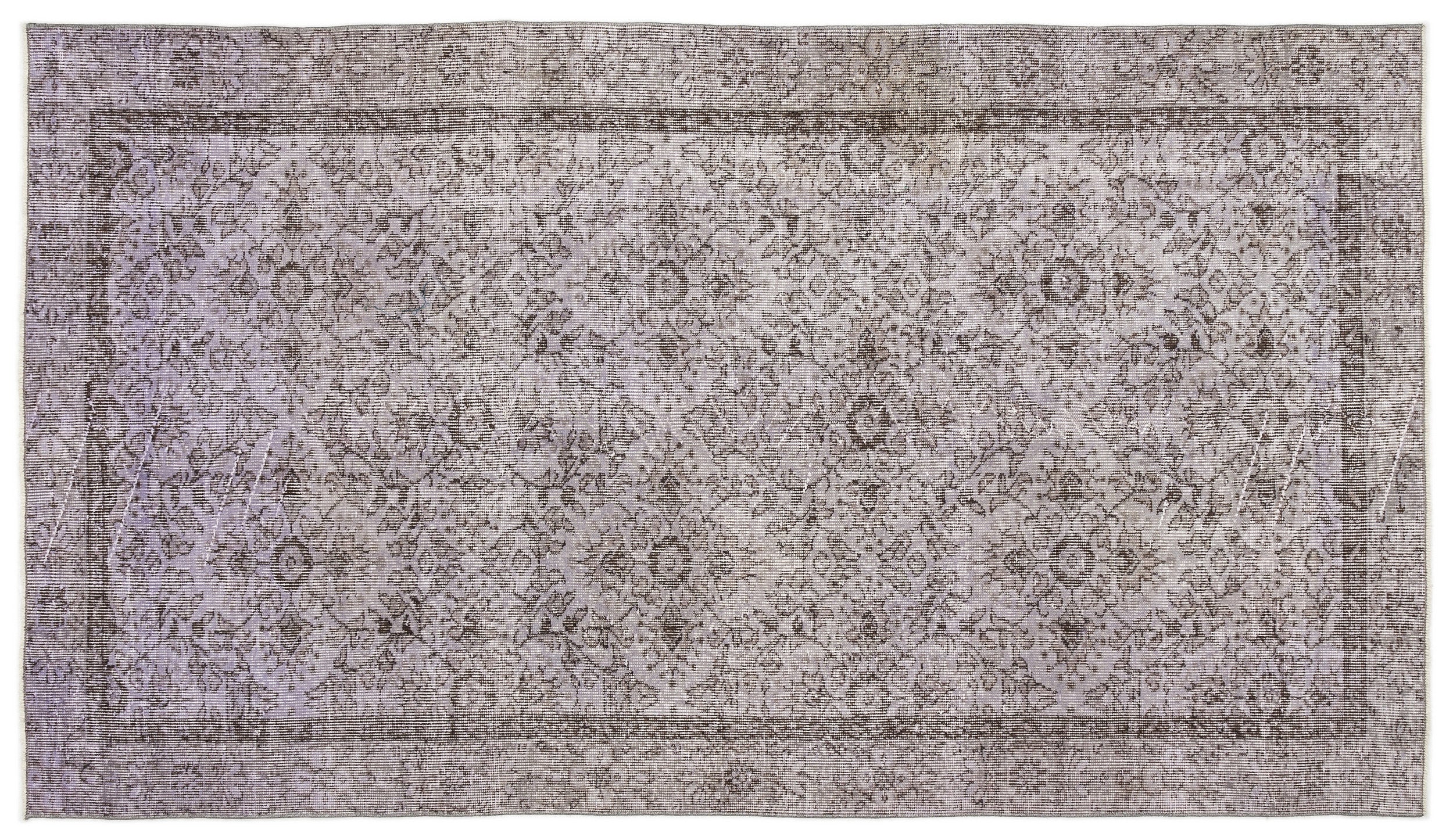 Purple Over Dyed Vintage Rug 4'8'' x 8'2'' ft 142 x 250 cm