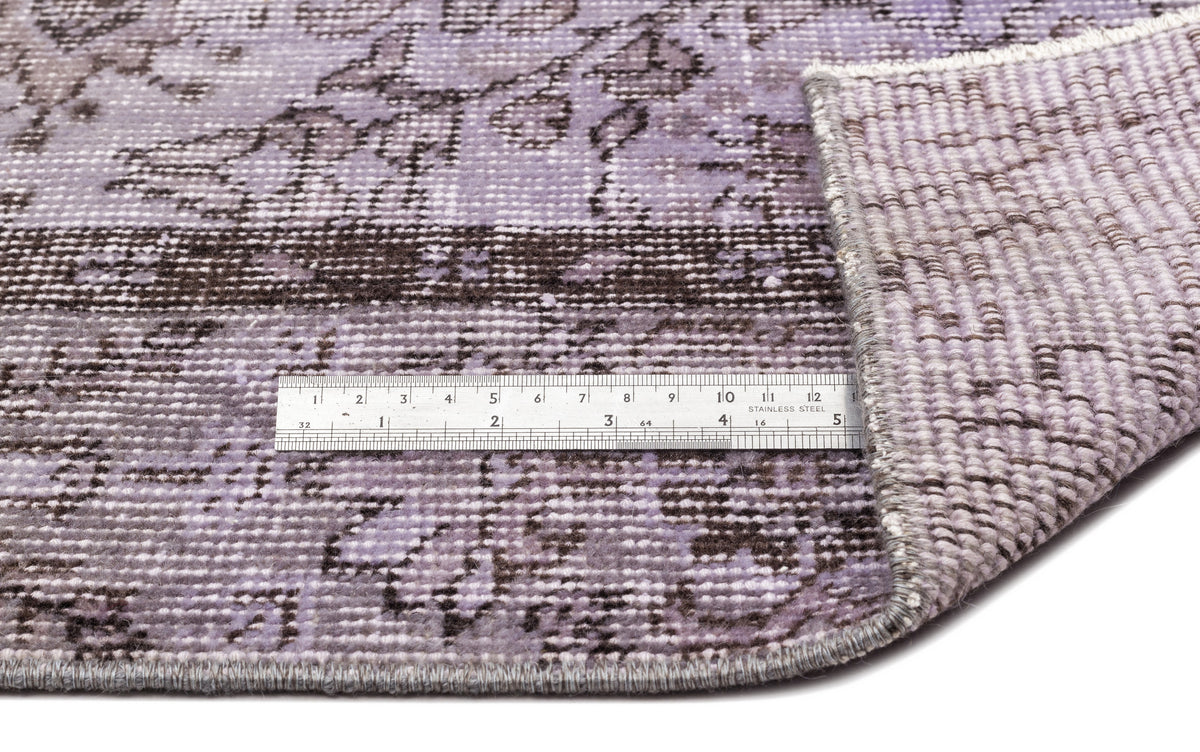 Purple Over Dyed Vintage Rug 4&#39;8&#39;&#39; x 8&#39;2&#39;&#39; ft 142 x 250 cm