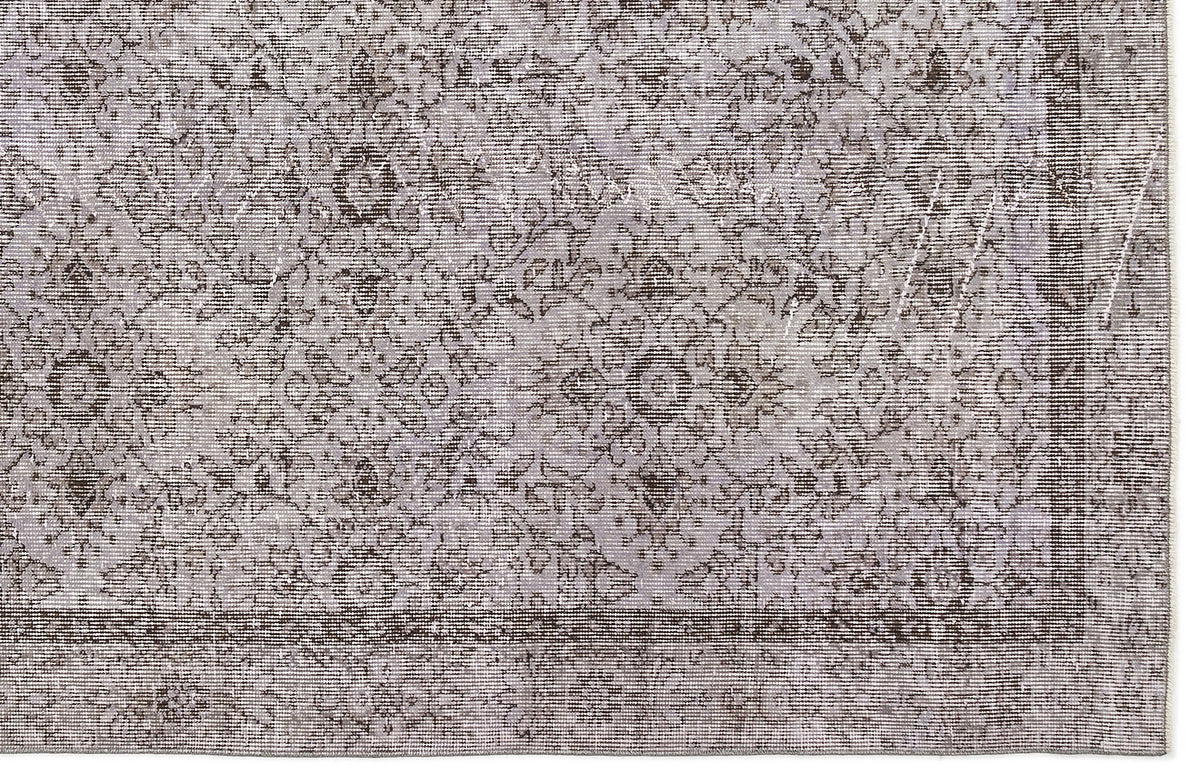 Purple Over Dyed Vintage Rug 4&#39;8&#39;&#39; x 8&#39;2&#39;&#39; ft 142 x 250 cm