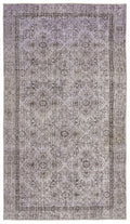 Purple Over Dyed Vintage Rug 4'8'' x 8'2'' ft 142 x 250 cm