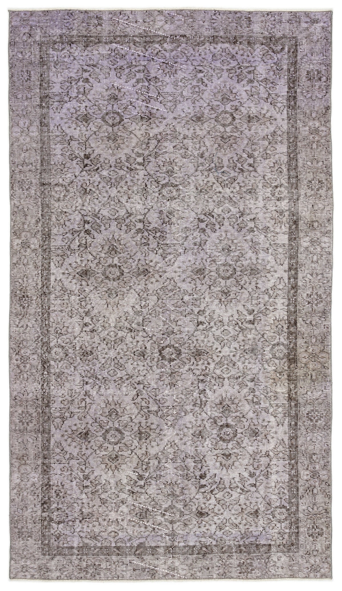 Purple Over Dyed Vintage Rug 4&#39;8&#39;&#39; x 8&#39;2&#39;&#39; ft 142 x 250 cm