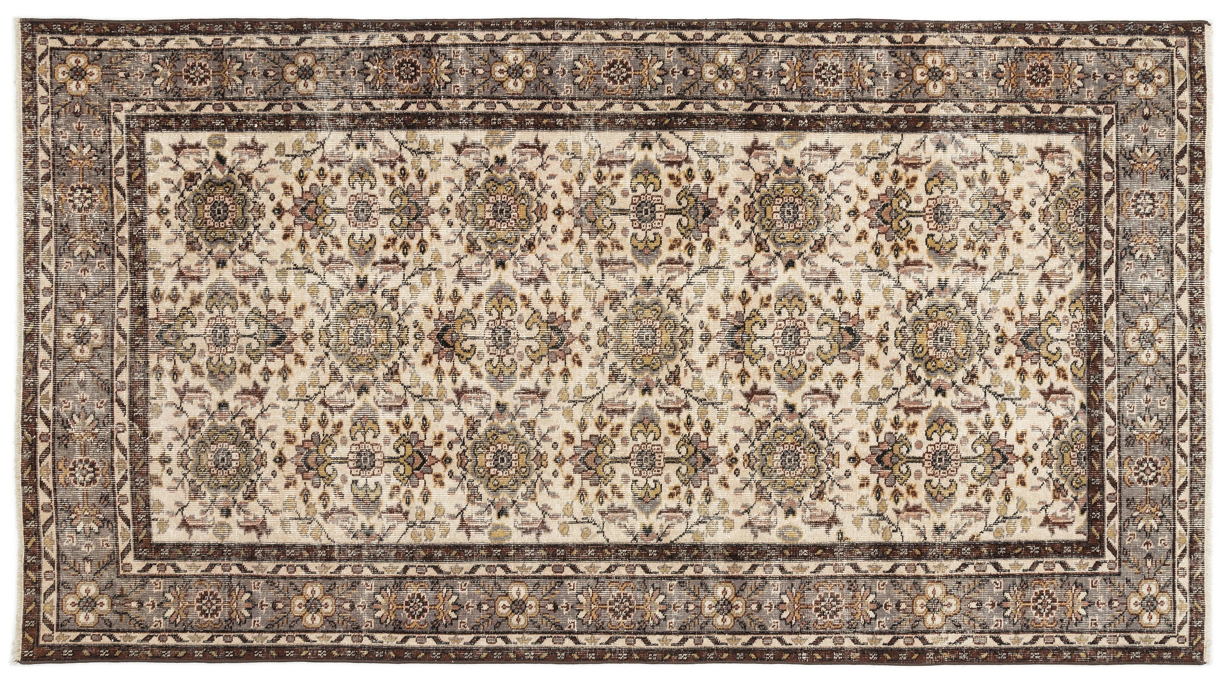 Naturel Over Dyed Vintage Rug 4'8'' x 8'6'' ft 142 x 260 cm