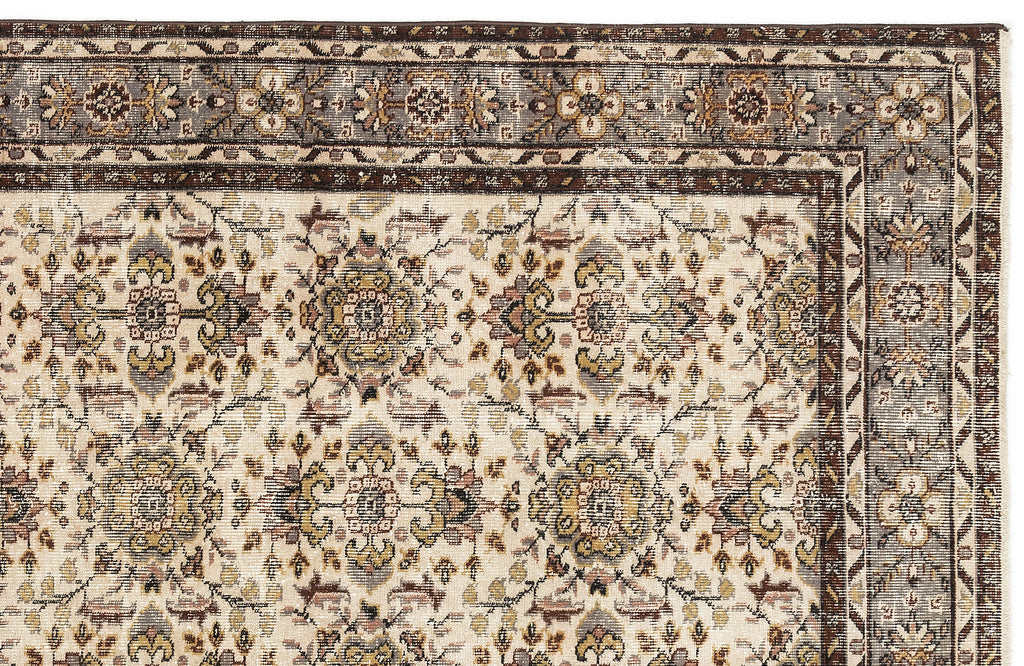 Naturel Over Dyed Vintage Rug 4'8'' x 8'6'' ft 142 x 260 cm